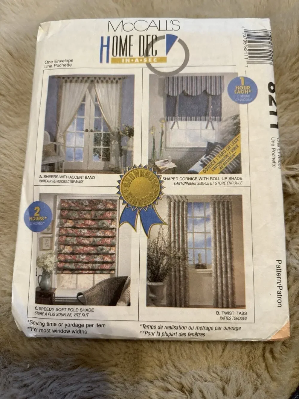 Vintage McCalls 8211 Home Decorating Window Treatment Sewing Pattern UNCUT
